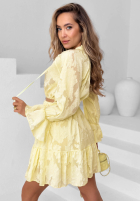 Kleid mini z falbankami i paskiem Abigail Himmelblau