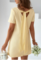 Kleid mini z kokardą Mariette Gelb