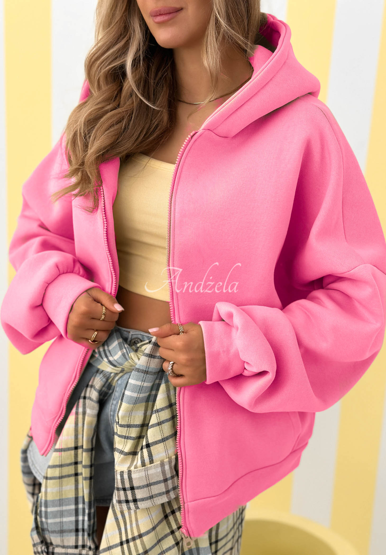 Oversize Sweatshirt mit Kapuze Don't Tell Rosa