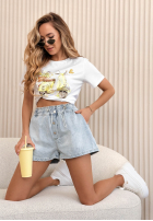 Jeans Shorts z gumką Taille Espana Hellblau