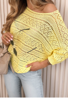 Ażurowy Pullover oversize Camina Gelb