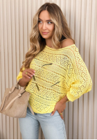 Ażurowy Pullover oversize Camina Gelb