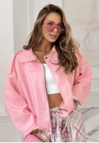 Zamszowa Jacke bomberka oversize Early Season Rosa
