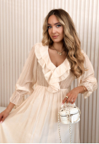 Zwiewna Kleid maxi z falbankami Lady Spring Gelb