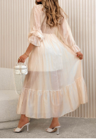 Zwiewna Kleid maxi z falbankami Lady Spring Gelb