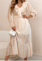 Zwiewna Kleid maxi z falbankami Lady Spring Gelb