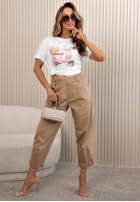 T-Shirt z nadrukiem Live Free biało-Rosa