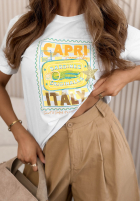 T-Shirt z nadrukiem Capri Italy biało-Gelb