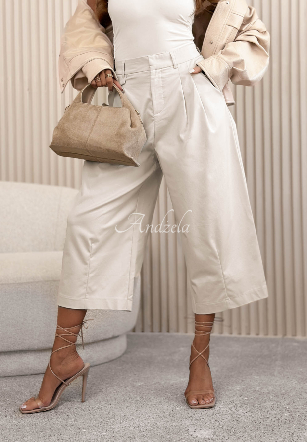 Baumwollculottes wide leg Connie Beige