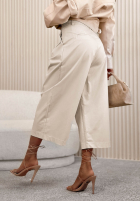 Bawełniane Hose kuloty wide leg Connie Ecru