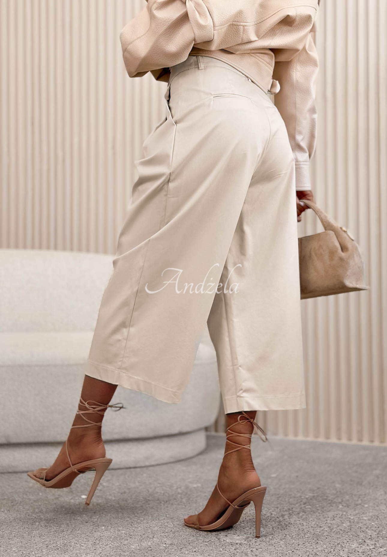 Baumwollculottes wide leg Connie Beige