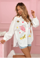 Hemd z kolorowymi naszywkami Jungle Life Weiß