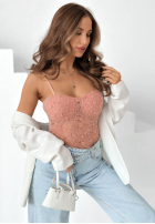 Koronkowe body na ramiączkach Persephone Schwarz