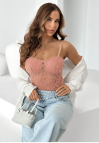 Koronkowe body na ramiączkach Persephone czarne