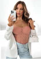 Koronkowe body na ramiączkach Persephone Schwarz