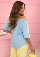 Leicht Pullover z dekoltem Summer Daydream Ecru