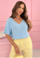 Leicht Pullover z dekoltem Summer Daydream Ecru