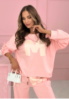 Viskose-Sweatshirt mit Aufnäher Mastermind Puderrosa