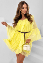 Zwiewna Kleid z falbankami z lyocellu Alive In Spring Gelb