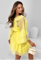 Zwiewna Kleid z falbankami z lyocellu Alive In Spring Gelb