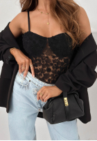 Koronkowe body na ramiączkach Persephone Schwarz