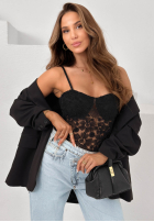 Koronkowe body na ramiączkach Persephone Schwarz