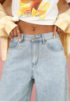 Spodnie jeansowe wide leg Believe In Today jasnoniebieskie