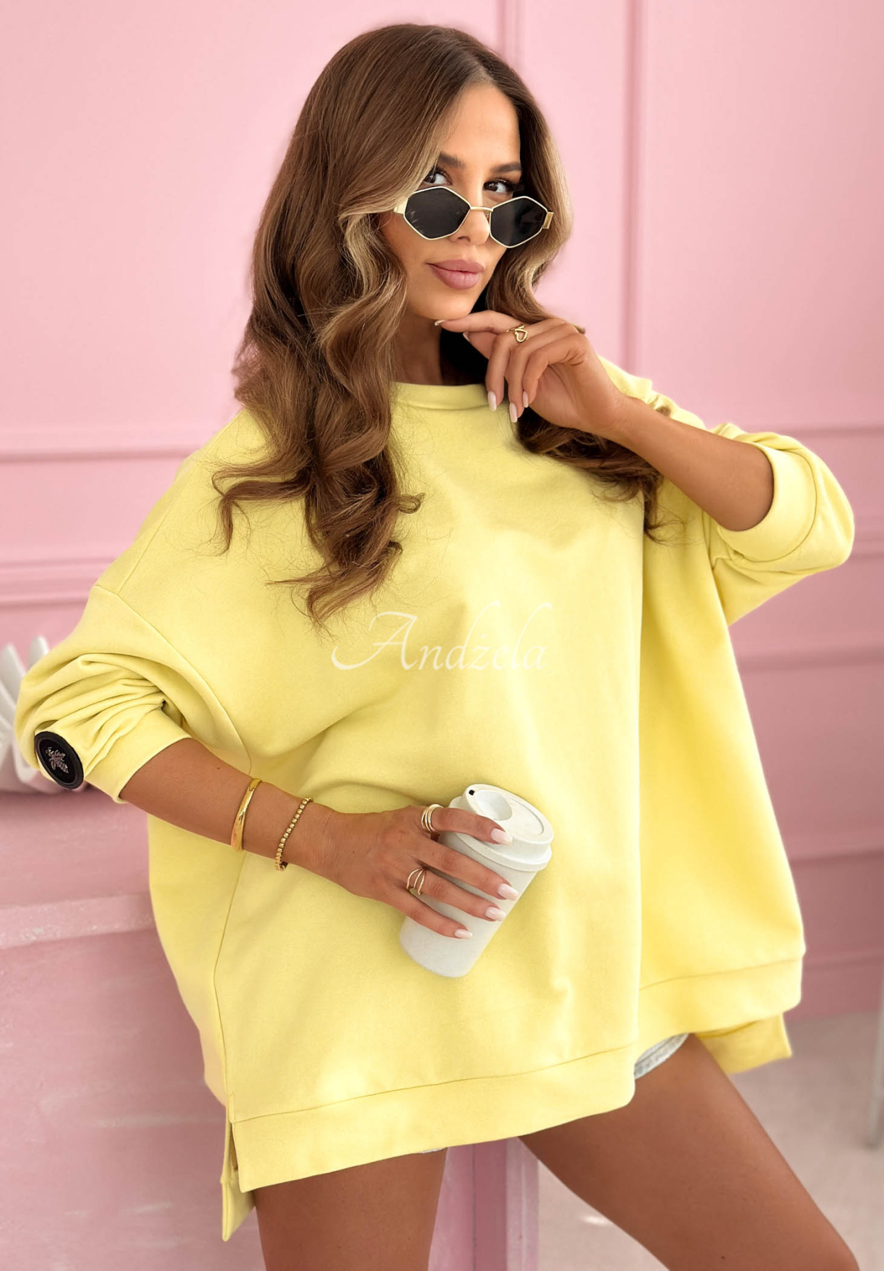 Oversize Sweatshirt Active Queens Gelb