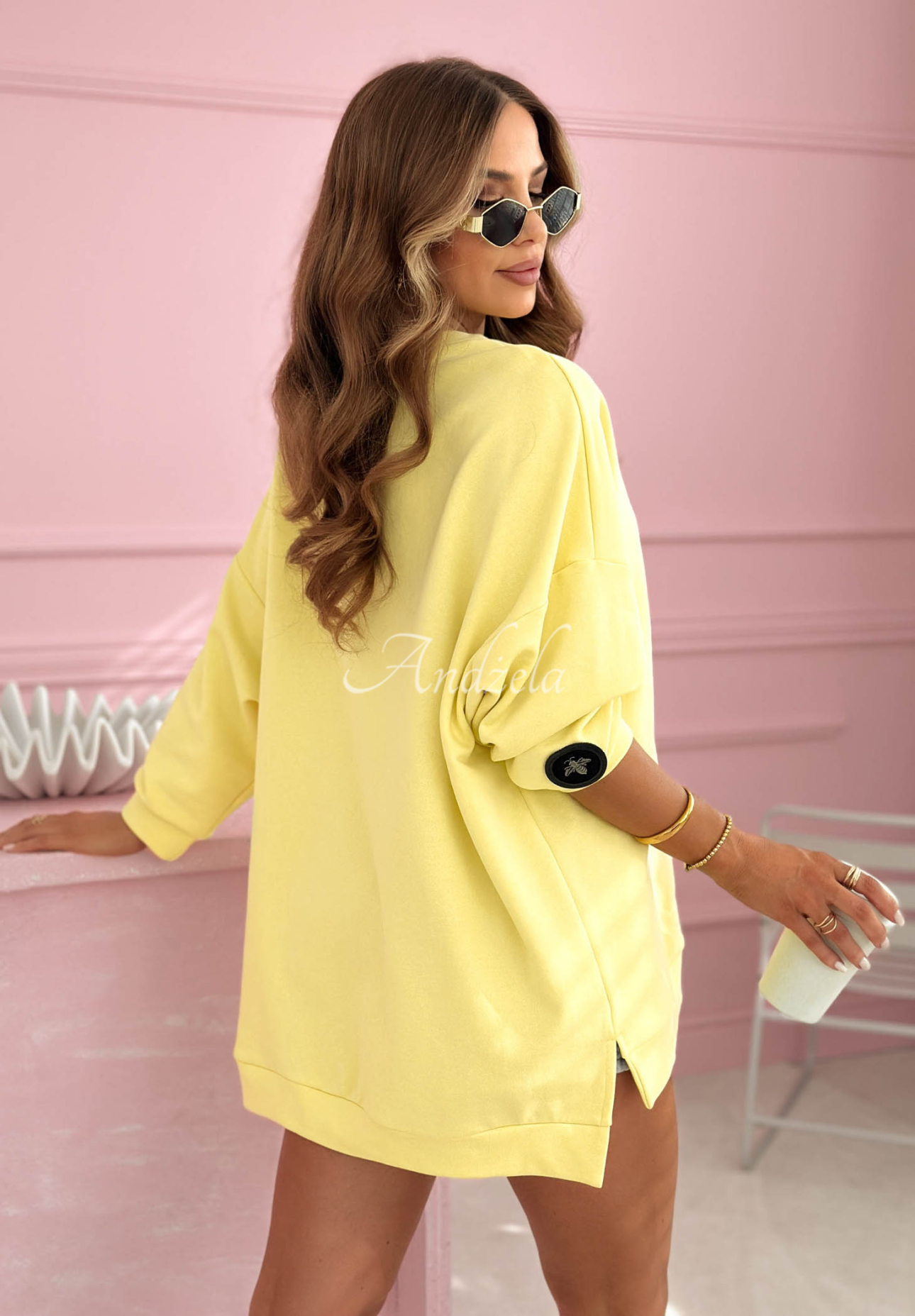 Active Queens Oversized Yellow Sweatshirt