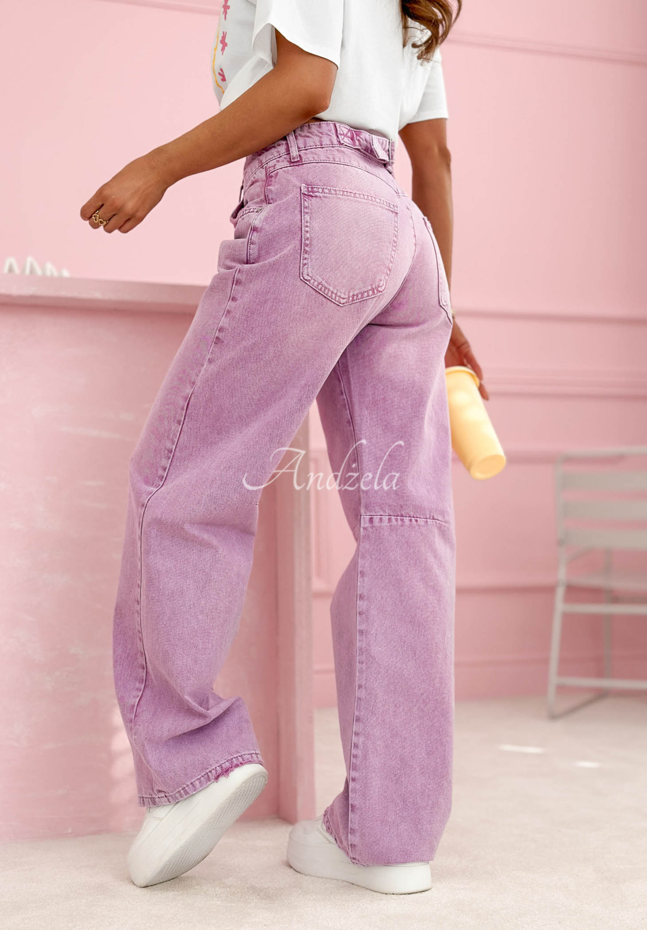 Jeans wide leg Leticia Lilafarben