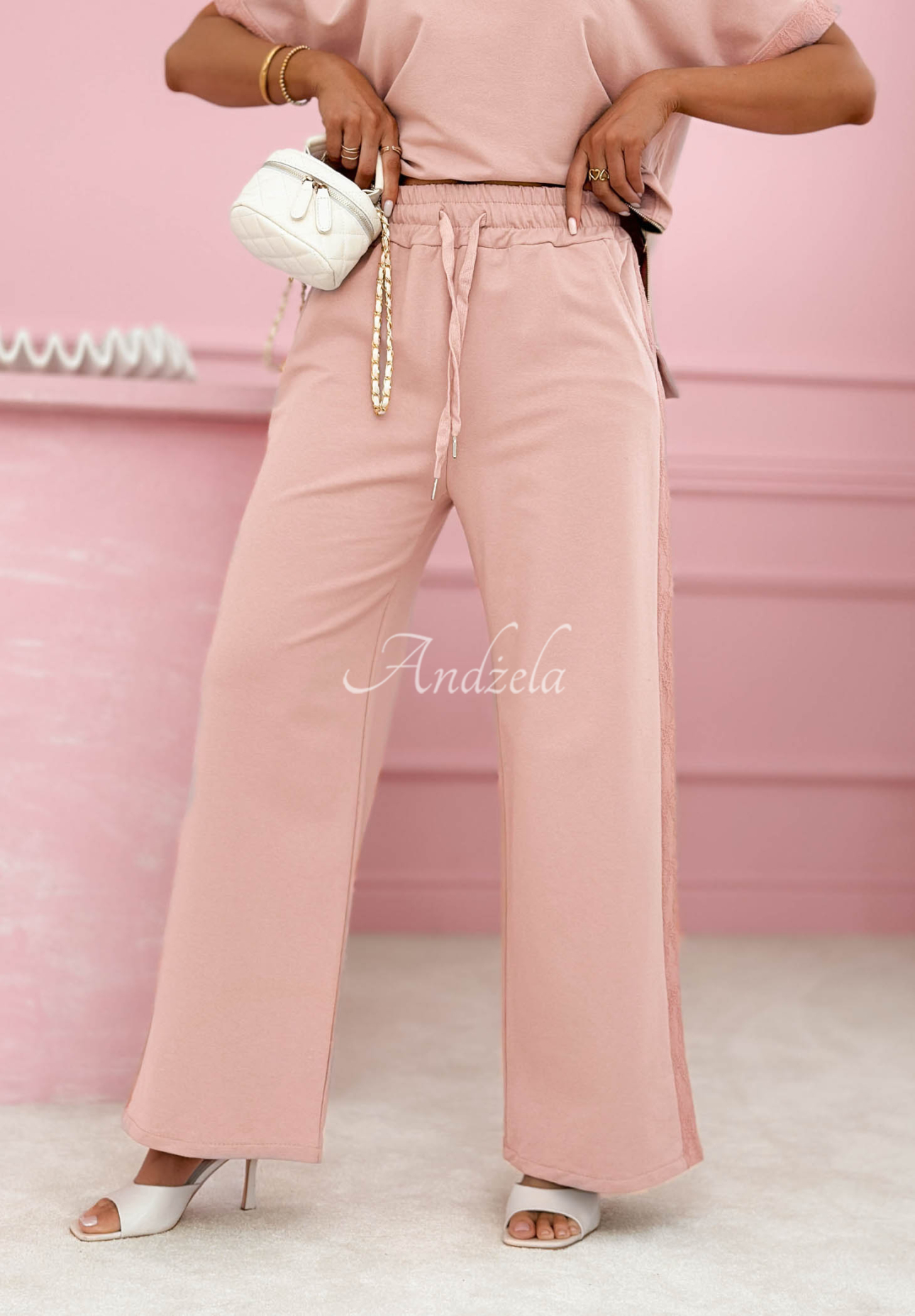 Trainingsanzug aus Baumwolle mit Spitze Lacy Actions Rosa