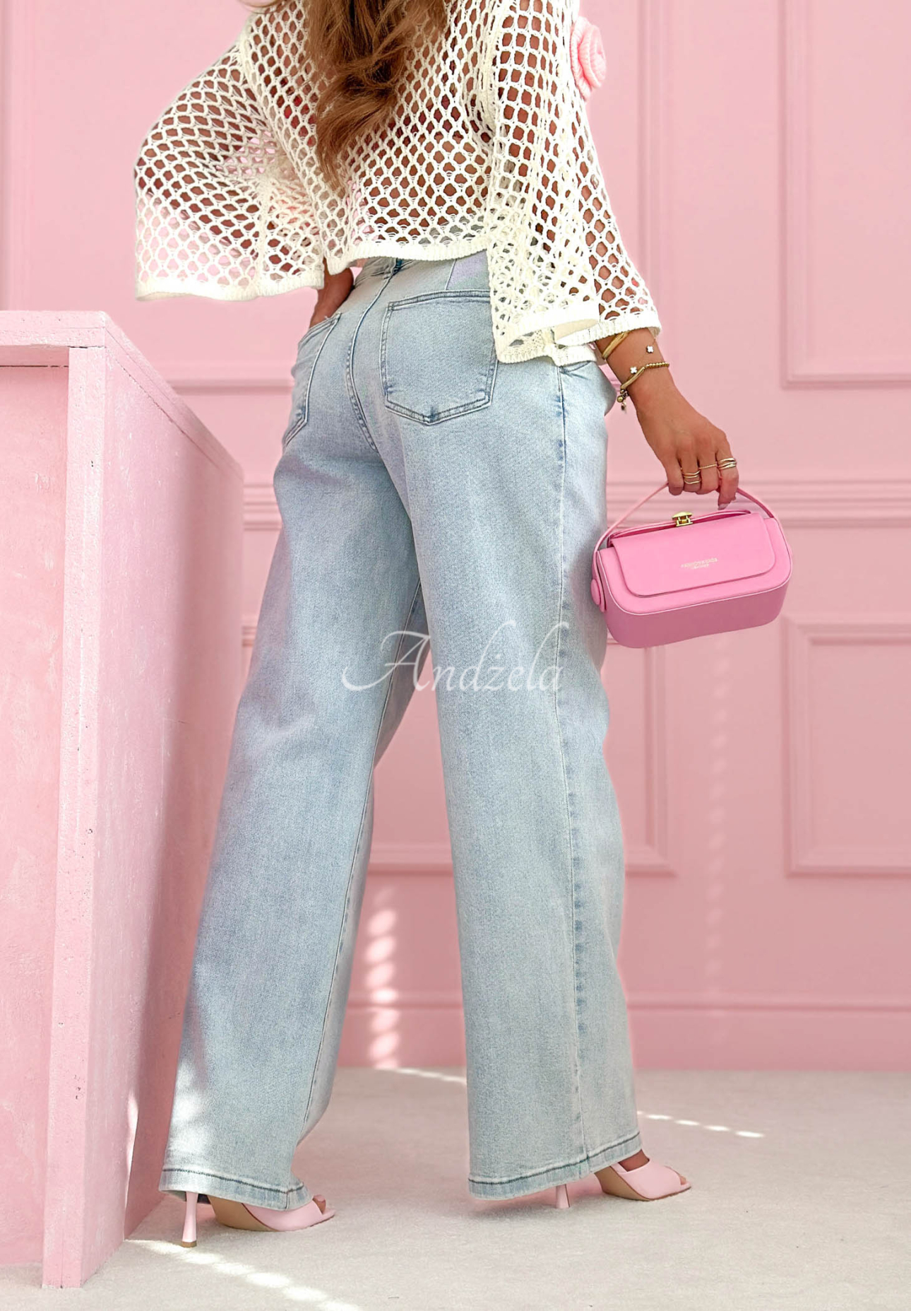 Jeans wide leg Inspiring Thoughts Blau