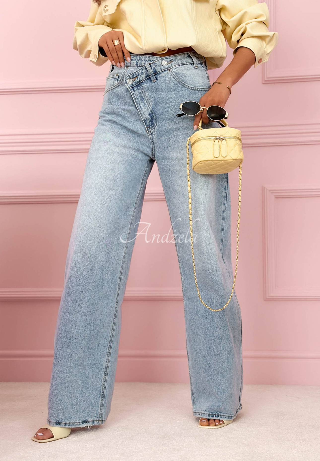 Jeans wide leg Denim Story Blau