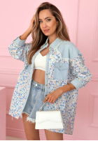 Kwiecista Hemd z jeansowymi akcentami Kelly Himmelblau