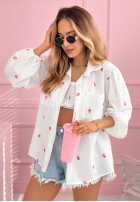 Koszula w truskawki Sweet Strawberry biała