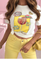 T-Shirt z nadrukiem Orange Aperol biało-Gelb