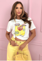 T-Shirt z nadrukiem Orange Aperol biało-Gelb