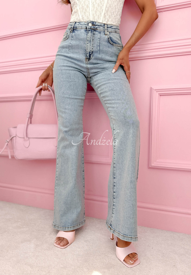 Schlaghose aus Denim Estrid Hellblau
