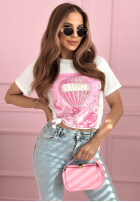 T-Shirt z nadrukiem Heaven Chic biało-Rosa
