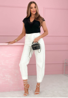 Bawełniana Bluse z koronką Calissa Weiß