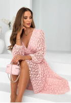 Koronkowa Kleid z marszczoną talią Good Moment Gelb