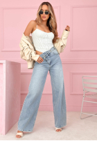 Koronkowy gorsetowy top na ramiączkach Laryssa Rosa