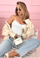 Koronkowy gorsetowy top na ramiączkach Laryssa Rosa