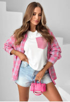 T-shirt z ozdobną kieszenią Jennie ecru