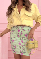 Kurzer Rock mini w róże Rose Days Gelb