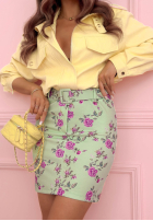 Spódniczka mini w róże Rose Days żółta