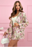 Kwiecista Blazer z kołnierzykiem Blooming Days Rosa