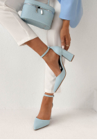 Jeans Sandalen na słupku Nefertiti Blau