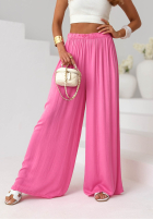 Material Hose wide leg z gumką Taille Tropical Paradise Rosa