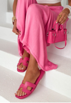 Skórzane Pantoletten Ashley Schokoladenbraun